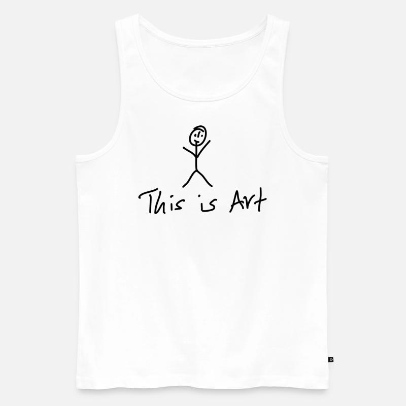 Strichmännchen Kunst - Männer Premium Bio Tank Top - Weiß