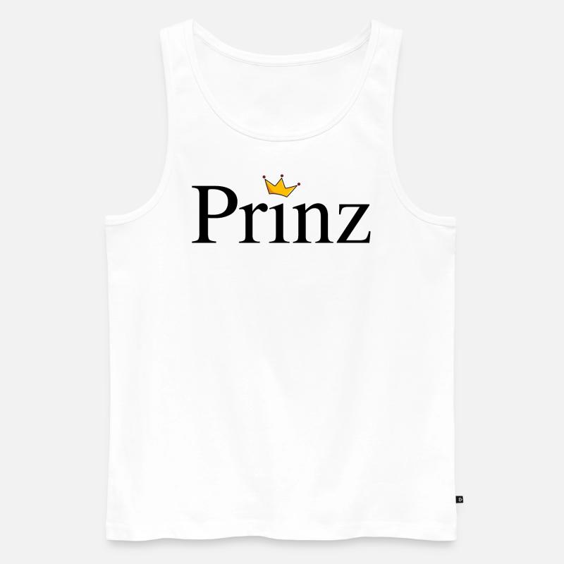 Prinz mit Krone - Männer Premium Bio Tank Top - Weiß