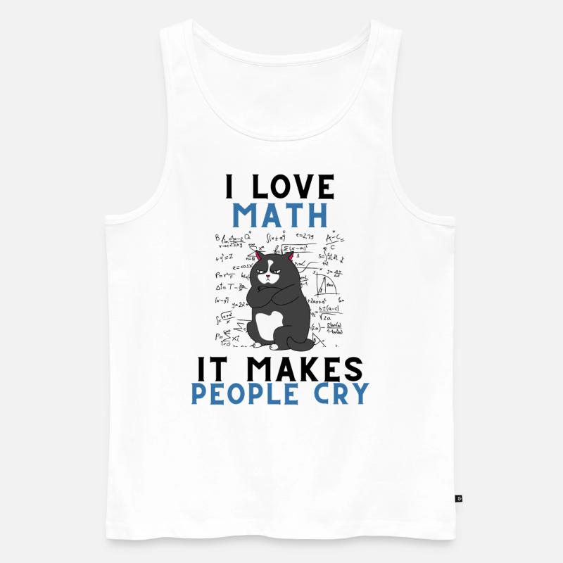 i love math it makes people cry mathe tshirt - Männer Premium Bio Tank Top - Weiß