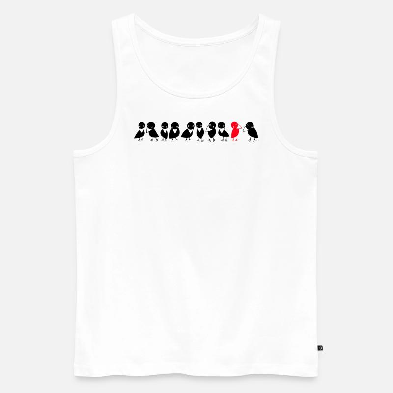 Vogelreihe Raben - Männer Premium Bio Tank Top - Weiß