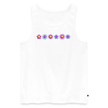Fleurs en fleurs en rangée 3D - Débardeur bio Premium Homme - blanc - Devant - AI Model Male 178 light (178cm)