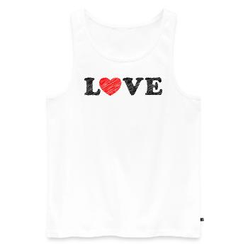Heart scribble - Men's Premium Organic Tank Top - white - Front - AI Model Male 178 light (178cm)