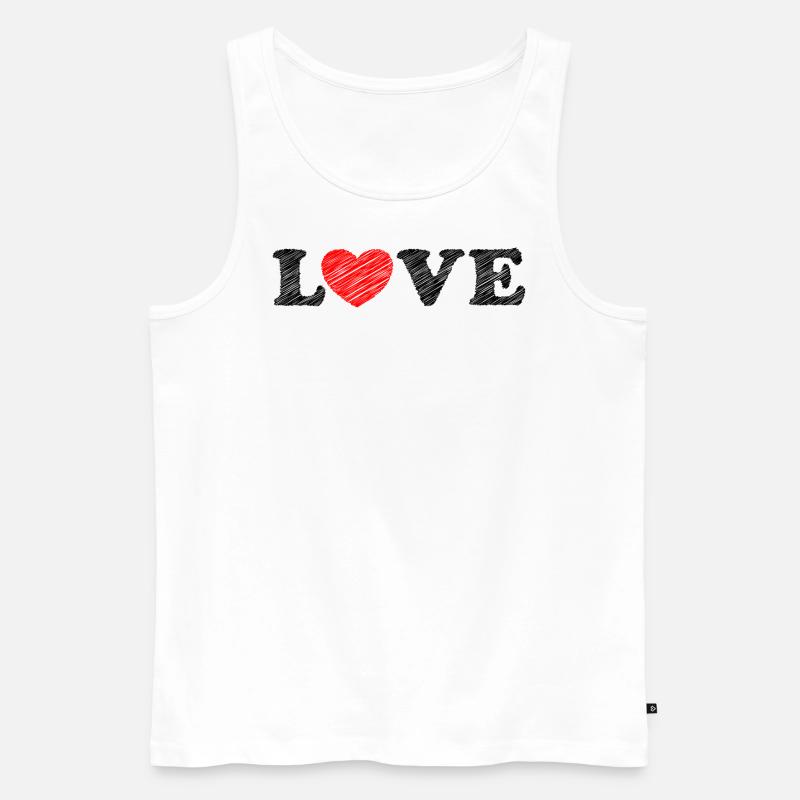 Herz scribble - Männer Premium Bio Tank Top - Weiß