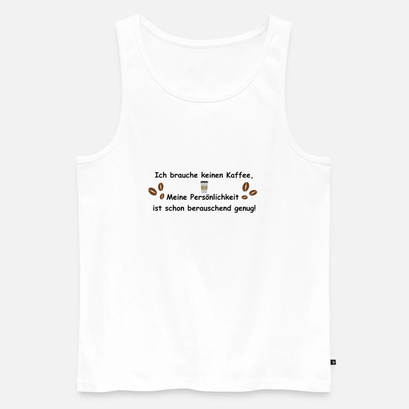 Kaffee - Männer Premium Bio Tank Top - Weiß