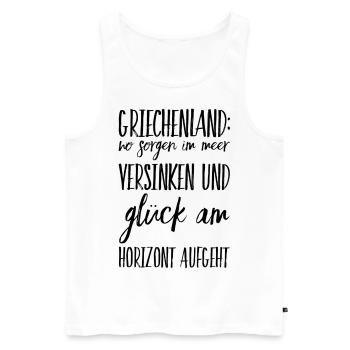 Lustiger Griechischer Spruch Griechenland Geschenk - Männer Premium Bio Tank Top - Weiß - Vorne - AI Model Male 178 light (178cm)