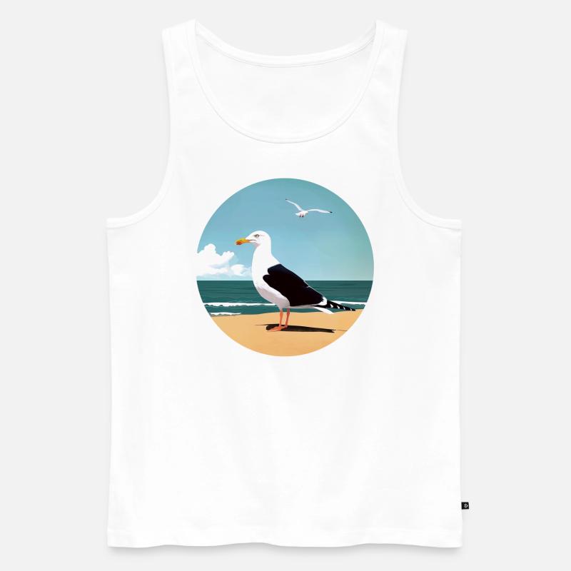 Seemöwe - Männer Premium Bio Tank Top - Weiß
