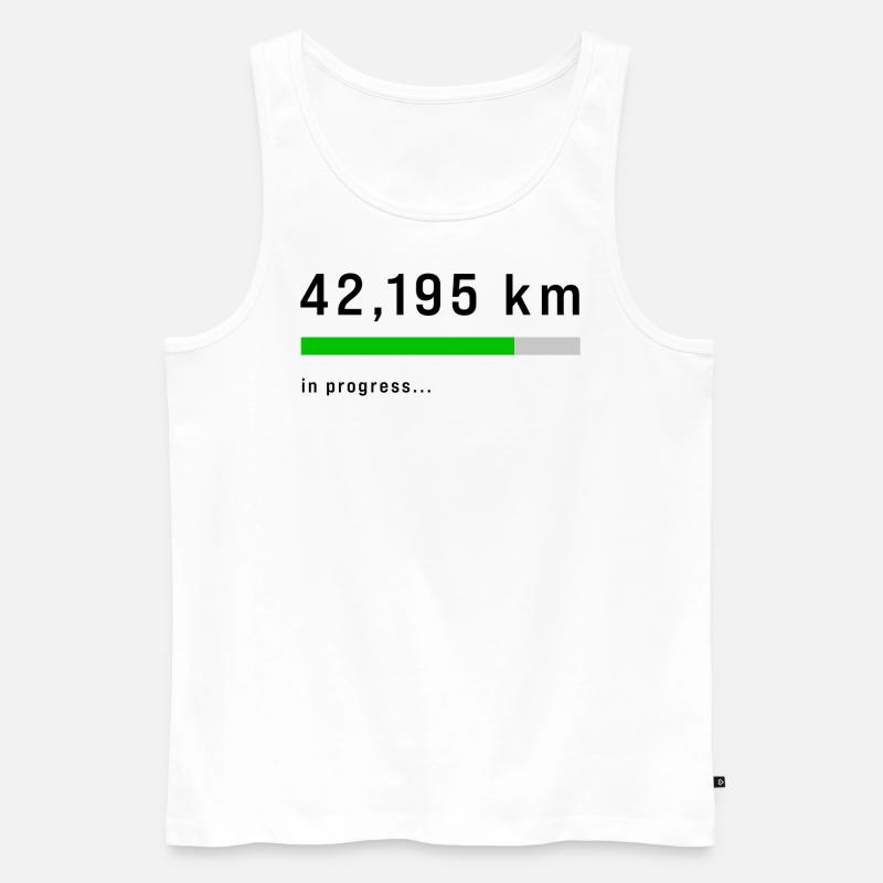 41,195 km in Progress - Männer Premium Bio Tank Top - Weiß