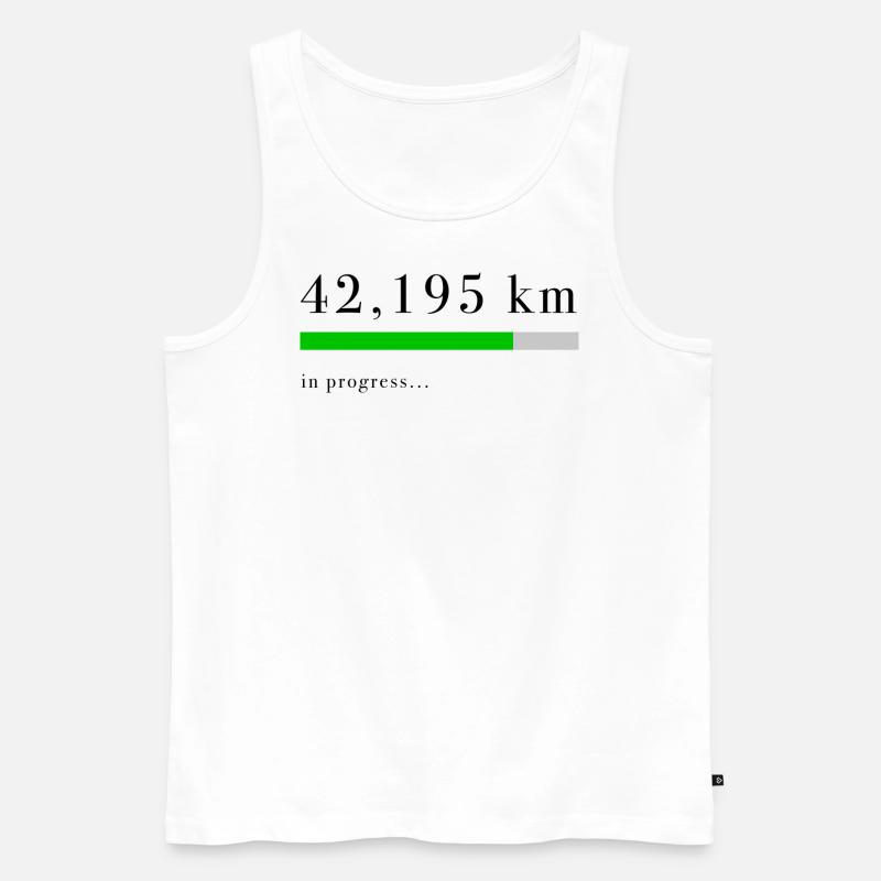 42,195 km in progress - Männer Premium Bio Tank Top - Weiß
