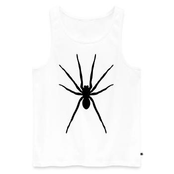 Spinne (Halloween / Gothic / Tattoo / Black) - Männer Premium Bio Tank Top - Weiß - Vorne - Michal (187cm)