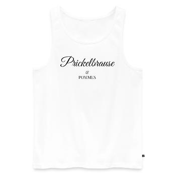 Prickelbrause & Pommes - Männer Premium Bio Tank Top - Weiß - Vorne - Michal (187cm)