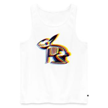 Rabbit X-Ray Kaninchen Glitch - Men's Premium Organic Tank Top - white - Front - AI Model Male 178 light (178cm)