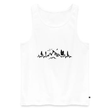 Hiking heartbeat, mountain pulse - Men's Premium Organic Tank Top - white - Front - Michal (187cm)