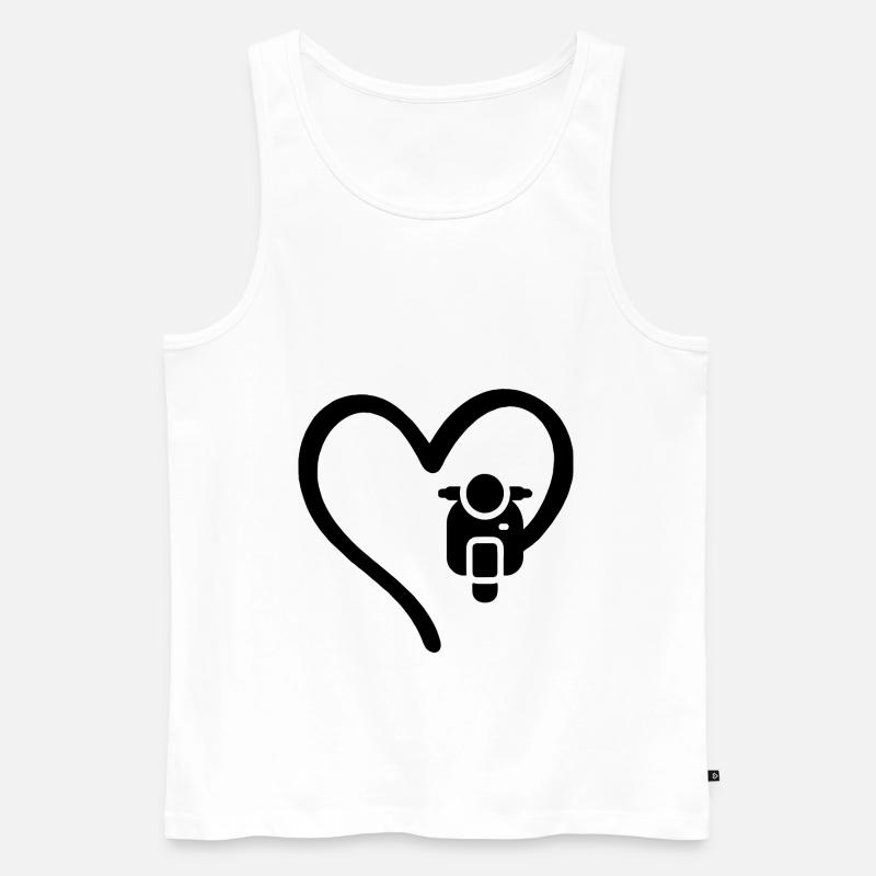 Motorroller Herz Scooter - Männer Premium Bio Tank Top - Weiß
