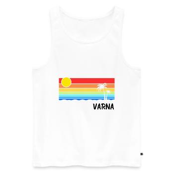 Varna Sunrise Design Bulgarien Balkan Urlaub - Männer Premium Bio Tank Top - Weiß - Vorne - Michal (187cm)