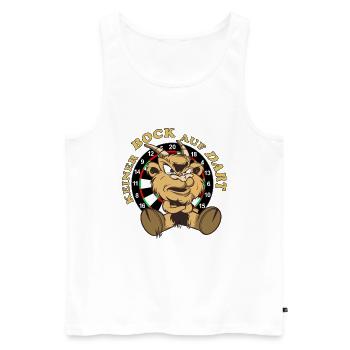 Dart Motiv Ziegenbock mit Dartscheibe, keiner Bock - Männer Premium Bio Tank Top - Weiß - Vorne - Michal (187cm)