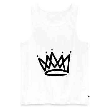Emoji Krone Kronen Skizze schwarz - Männer Premium Bio Tank Top - Weiß - Vorne - Michal (187cm)