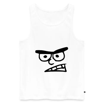 Émoji maléfique croquis noir - Débardeur bio Premium Homme - blanc - Devant - Michal (187cm)