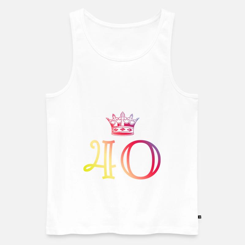 40 Couronne de numéros - Débardeur bio Premium Homme - blanc