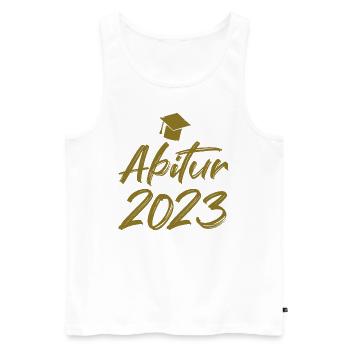 Abschluss Abitur 2023 Hut Pinselschrift - Männer Premium Bio Tank Top - Weiß - Vorne - Michal (187cm)