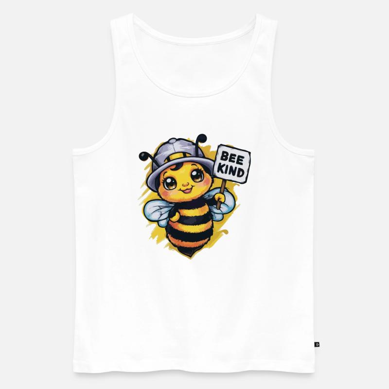 Bee Kind Biene - Männer Premium Bio Tank Top - Weiß