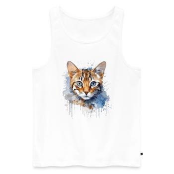 Bengal Cat - Men's Premium Organic Tank Top - white - Front - AI Model Male 178 light (178cm)