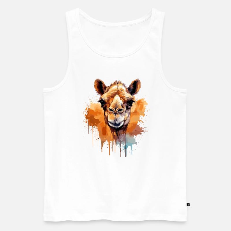 Kamel Kamelkopf - Männer Premium Bio Tank Top - Weiß
