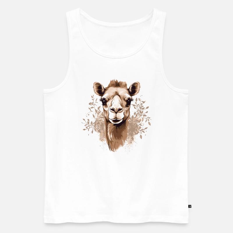 Kamel Kamelkopf - Männer Premium Bio Tank Top - Weiß