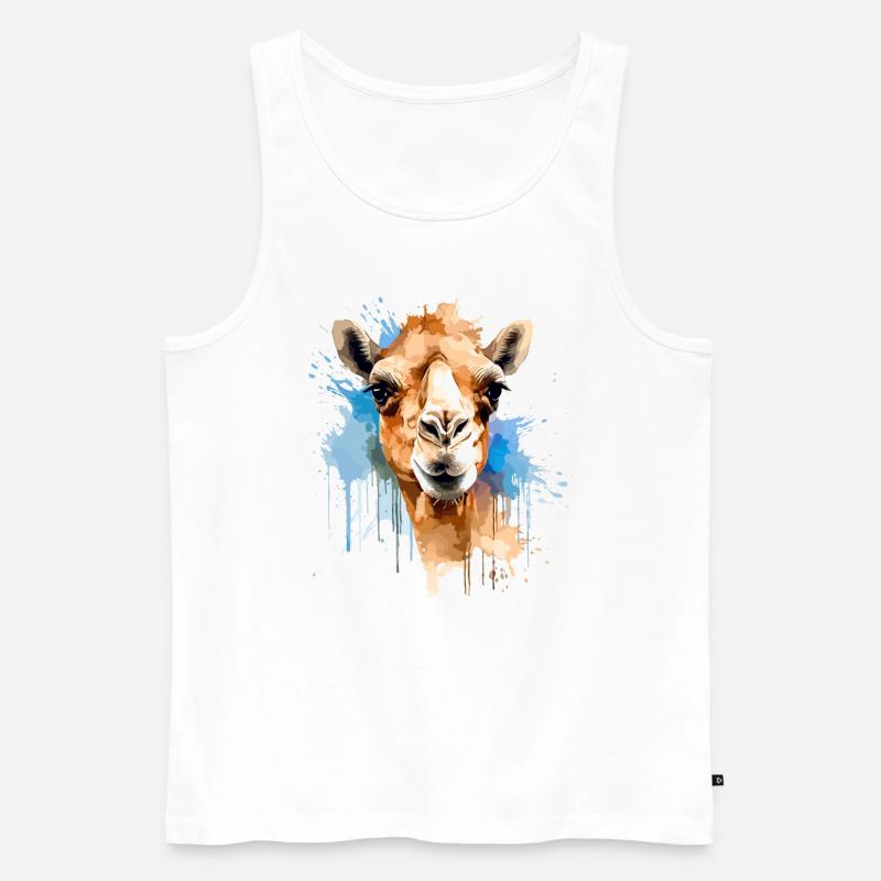 Kamel Kamelkopf - Männer Premium Bio Tank Top - Weiß