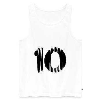 Maillot à 10 chiffres - Débardeur bio Premium Homme - blanc - Devant - AI Model Male 178 light (178cm)