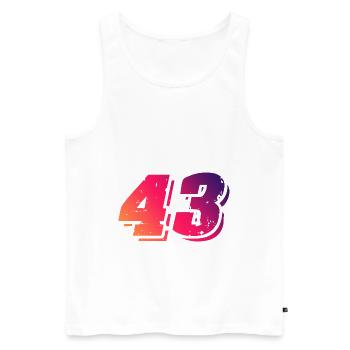 43 Symbole numérique - Débardeur bio Premium Homme - blanc - Devant - AI Model Male 178 light (178cm)