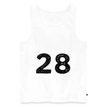 28 Number jersey - Men's Premium Organic Tank Top - white - Front - AI Model Male 178 light (178cm)