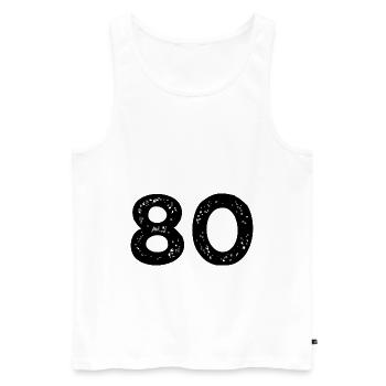 80 Zahl Trikot - Männer Premium Bio Tank Top - Weiß - Vorne - Michal (187cm)