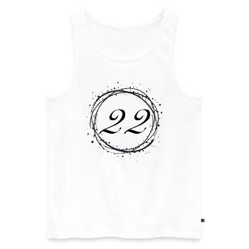 22 - Men's Premium Organic Tank Top - white - Front - AI Model Male 178 light (178cm)