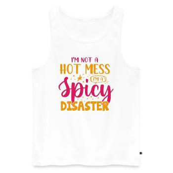 Fête des mères Maman i’m not a hot mess - Débardeur bio Premium Homme - blanc - Devant - Michal (187cm)