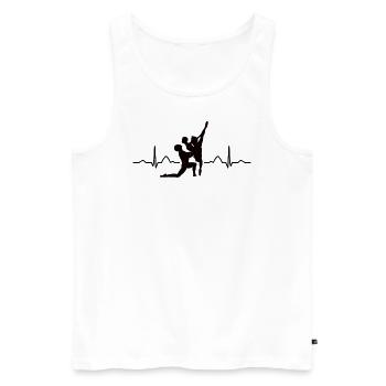 Ballett Tänzer Herzschlag Ekg Ballerina - Männer Premium Bio Tank Top - Weiß - Vorne - Michal (187cm)