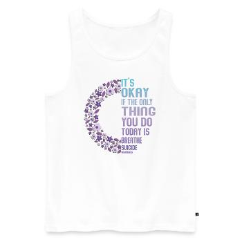 Guerrier de la santé mentale violet et turquoise - Débardeur bio Premium Homme - blanc - Devant - Michal (187cm)