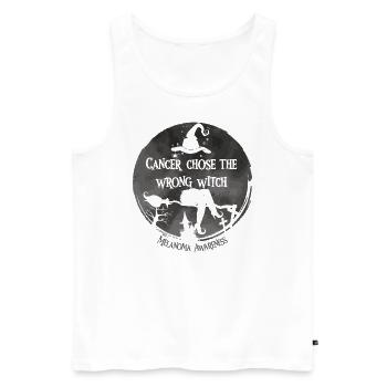 Cancer Chose The Wring Witch Hautkrebs - Männer Premium Bio Tank Top - Weiß - Vorne - Michal (187cm)