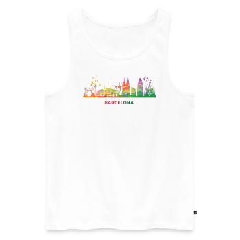 Barcelonische Skyline Barcelona - Débardeur bio Premium Homme - blanc - Devant - Michal (187cm)