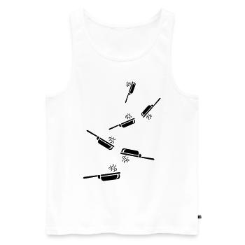 Pfanne Kochen - Männer Premium Bio Tank Top - Weiß - Vorne - AI Model Male 178 light (178cm)
