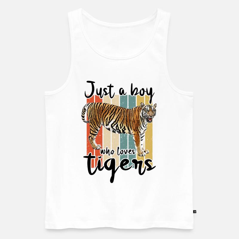 Tiger - Männer Premium Bio Tank Top - Weiß