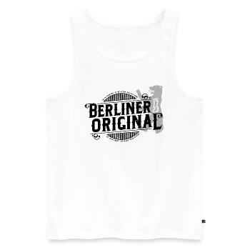 Berliner Original Hauptstadt Berlin - Männer Premium Bio Tank Top - Weiß - Vorne - Michal (187cm)