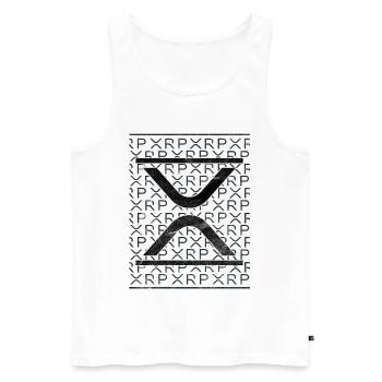 XRP Logo Vintage Bitcoin Spruch Geschenk neu - Männer Premium Bio Tank Top - Weiß - Vorne - Michal (187cm)