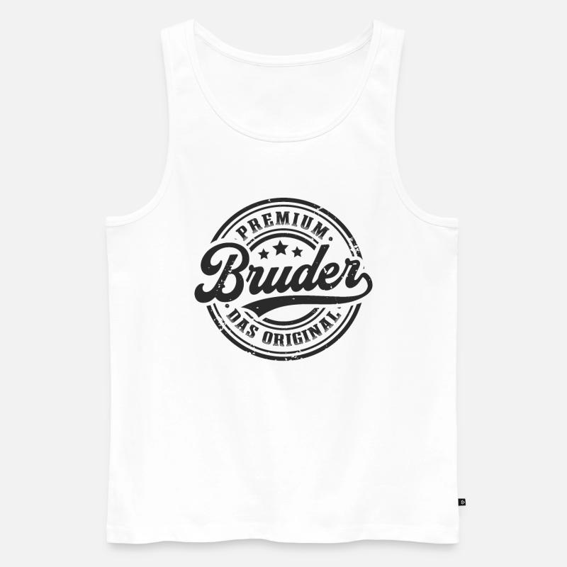 Bruder das Original - Männer Premium Bio Tank Top - Weiß