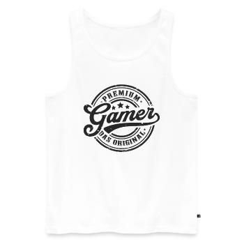 Gamer Original Gaming Lustiges Zocker - Männer Premium Bio Tank Top - Weiß - Vorne - Michal (187cm)