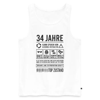 34. Geburtstag Perfektion Lustig 34 Jahre - Männer Premium Bio Tank Top - Weiß - Vorne - Michal (187cm)