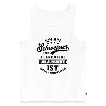 Schweißer Urlaub Metallbauer Lustig Schweißen - Männer Premium Bio Tank Top - Weiß - Vorne - Michal (187cm)