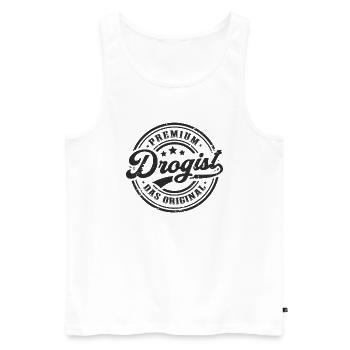 Drogist Original Lustiges Drogisten - Männer Premium Bio Tank Top - Weiß - Vorne - Michal (187cm)