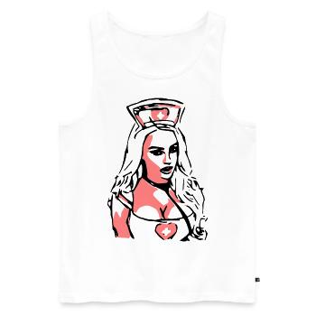 2reborn IMPFEN Krank sexy Krankenschwester Nurse 4 - Männer Premium Bio Tank Top - Weiß - Vorne - AI Model Male 178 light (178cm)