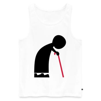 grandma - Men's Premium Organic Tank Top - white - Front - Michal (187cm)