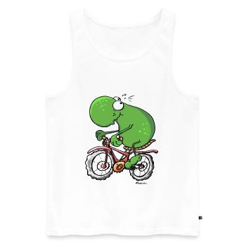Radtour Frosch - Männer Premium Bio Tank Top - Weiß - Vorne - AI Model Male 178 light (178cm)